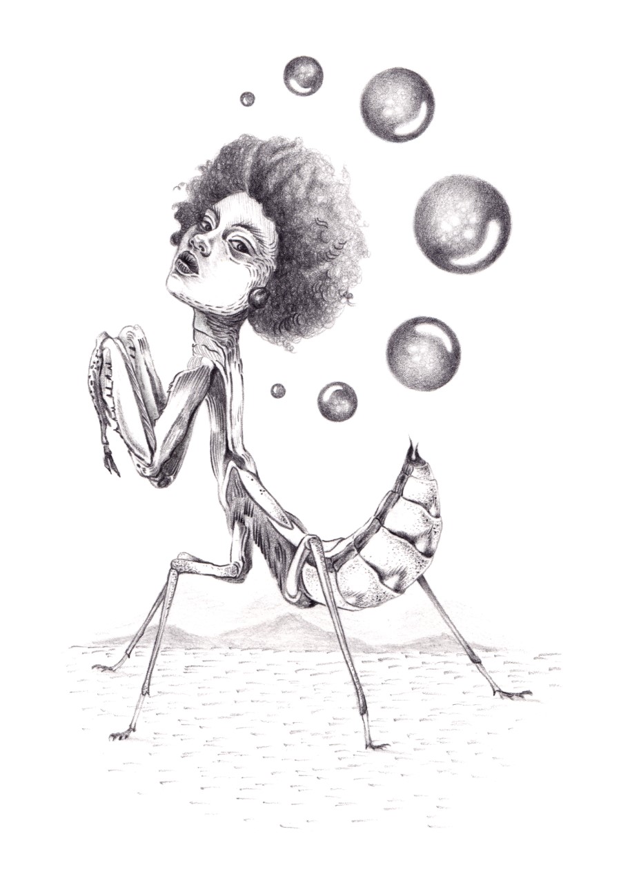 Mujer mantis no religiosa, cosmica