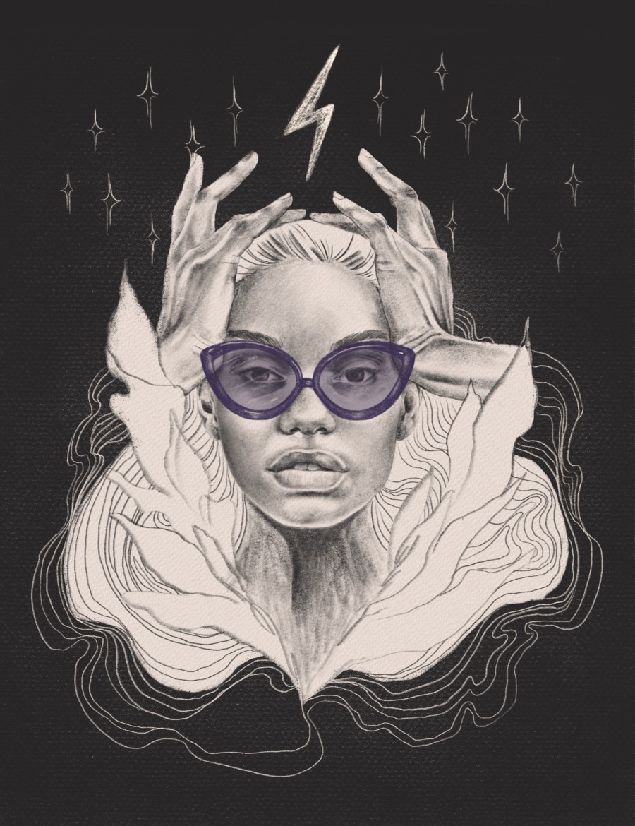 Monstrua gafas violetas